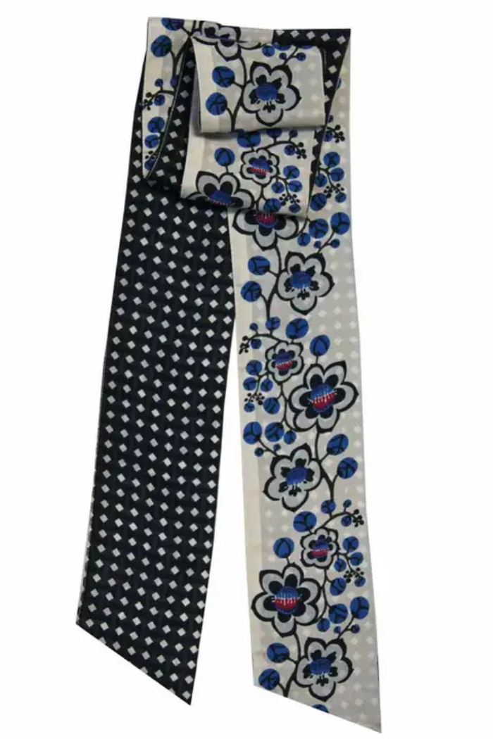 Cotton Club Blue Silk Headband | Les Belles Vagabondes