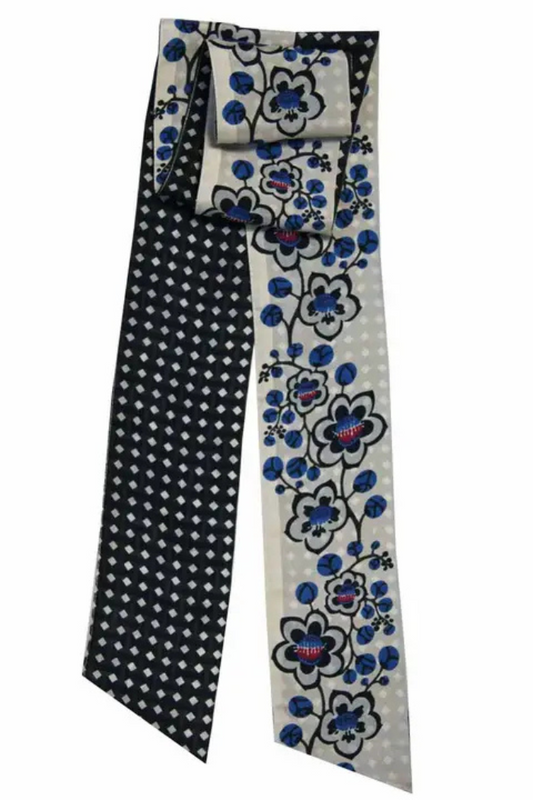 Cotton Club Blue Silk Headband | Les Belles Vagabondes