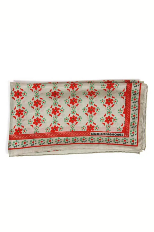 Natasha Coral Mini Silk Scarf | Les Belles Vagabondes