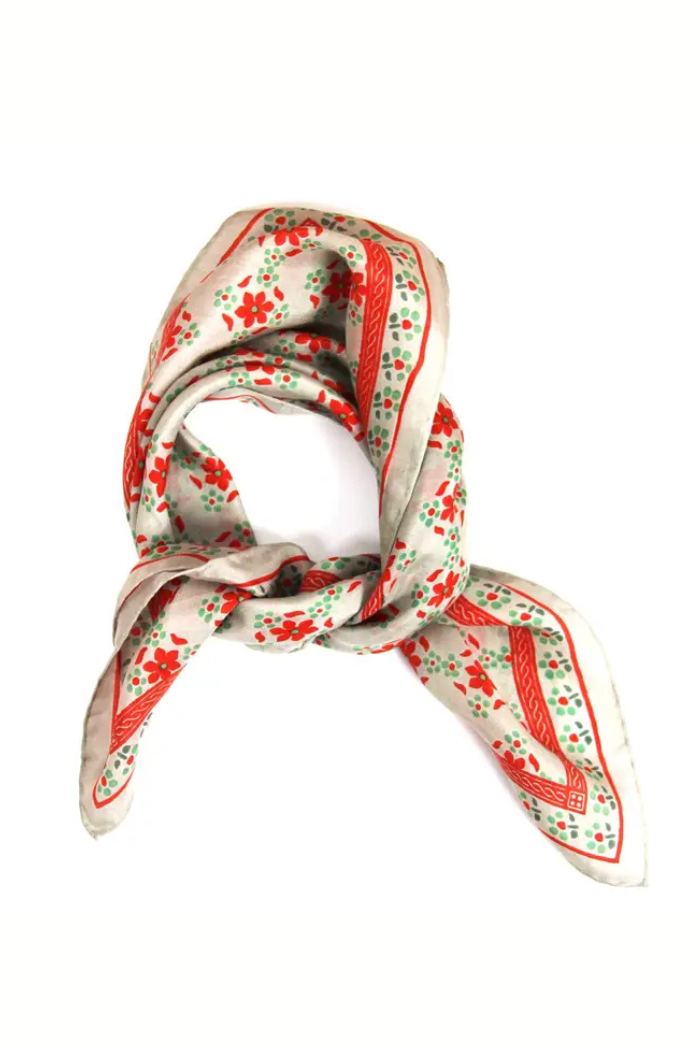 Natasha Coral Mini Silk Scarf | Les Belles Vagabondes