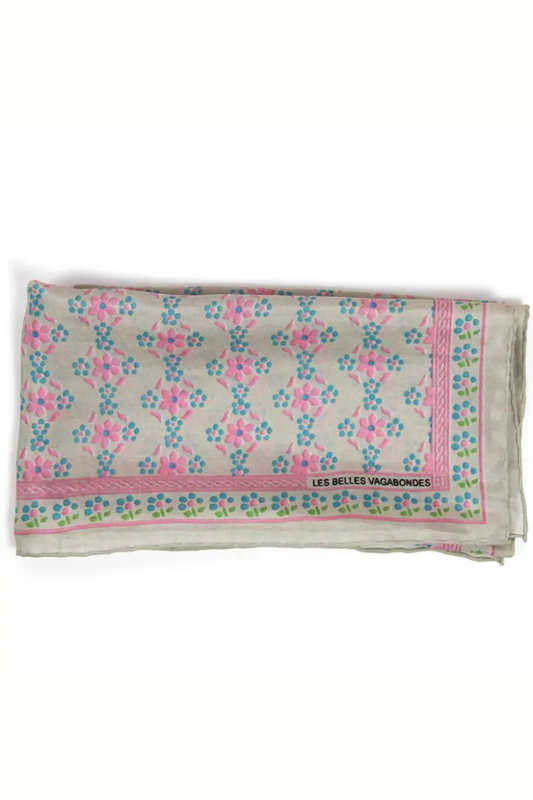 Natasha Rose Fuchsia Mini Silk Scarf | Les Belles Vagabondes