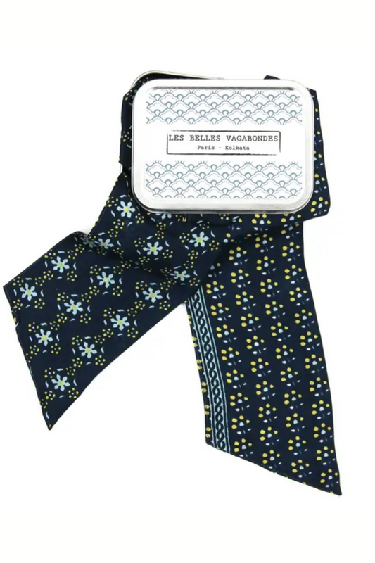 Nicky Marine Silk Headband | Les Belles Vagabondes