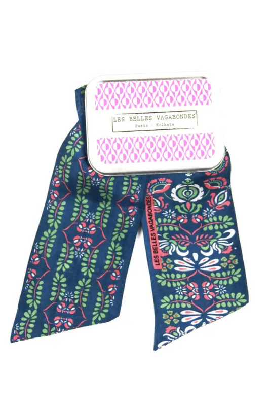 Sofia Marine Silk Headband | Les Belles Vagabondes
