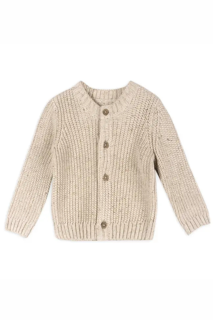 Classic Chunky Knit Baby Sweater Cardigan (Organic Cotton)