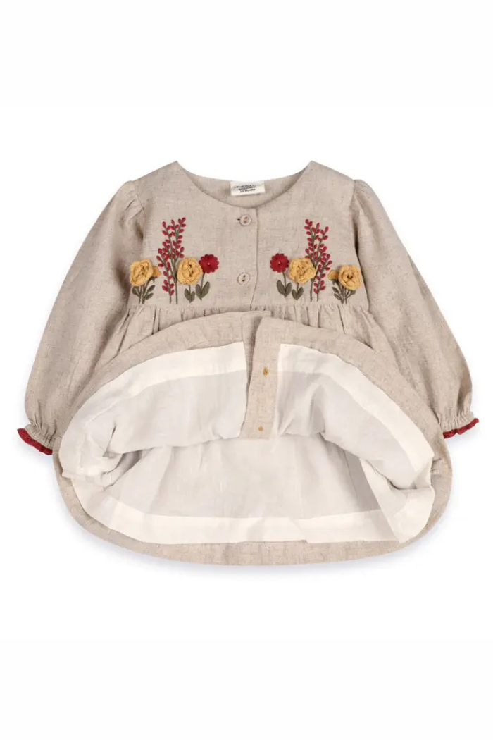 Ravello Embroidered Baby Dress & Bloomer (Linen Blend)