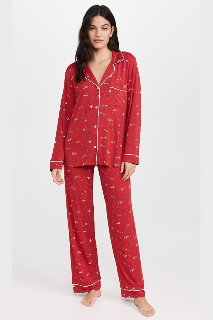 Eberjey Gisele Long PJ Set — Forest Pine alt 3