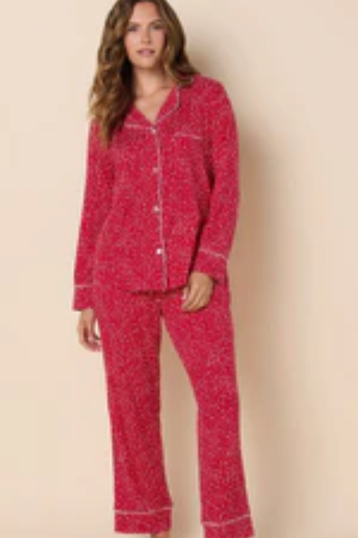 Confetti Dot Pima Knit Pajama (Red) | The Cat's Pajamas