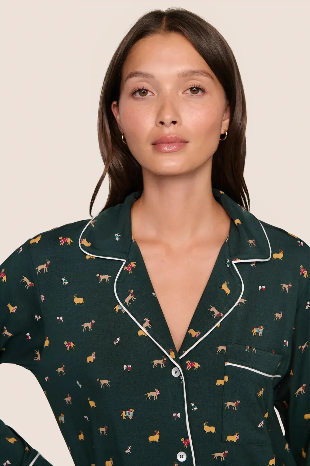 Eberjey Gisele Long PJ Set — Forest Pine alt 1