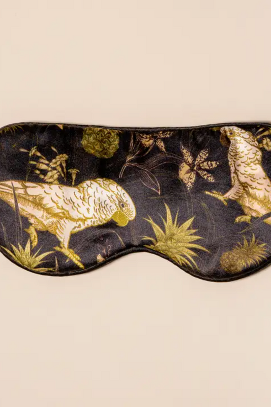 Silk Parrot Print Sleep Mask