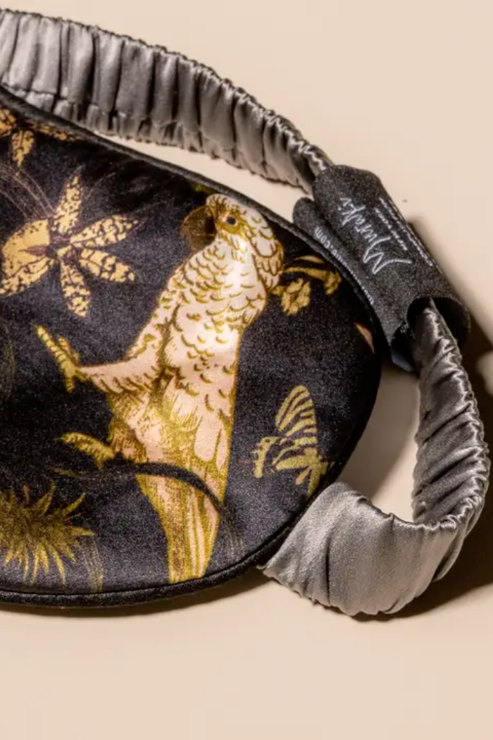 Silk Parrot Print Sleep Mask