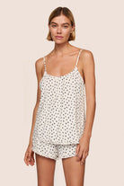 Eberjey Gisele Ruffle Cami & Shortie Short Set Heart to Heart - front