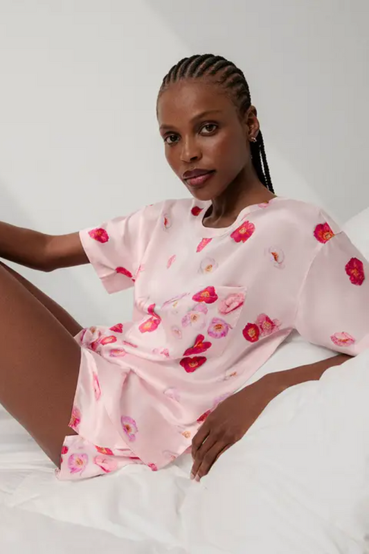 Floral Satin Short Sleep Set