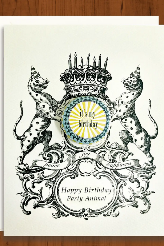 Happy Birthday Party Animal Card with Removable Pin