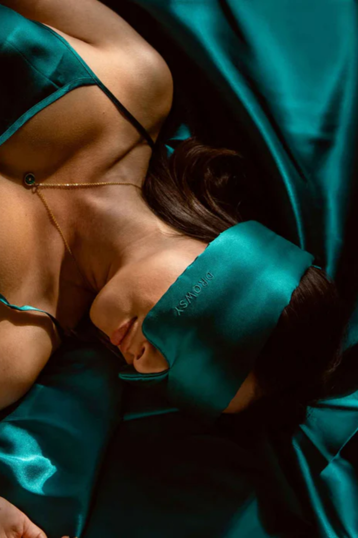 Green Sapphire Silk Sleep Mask