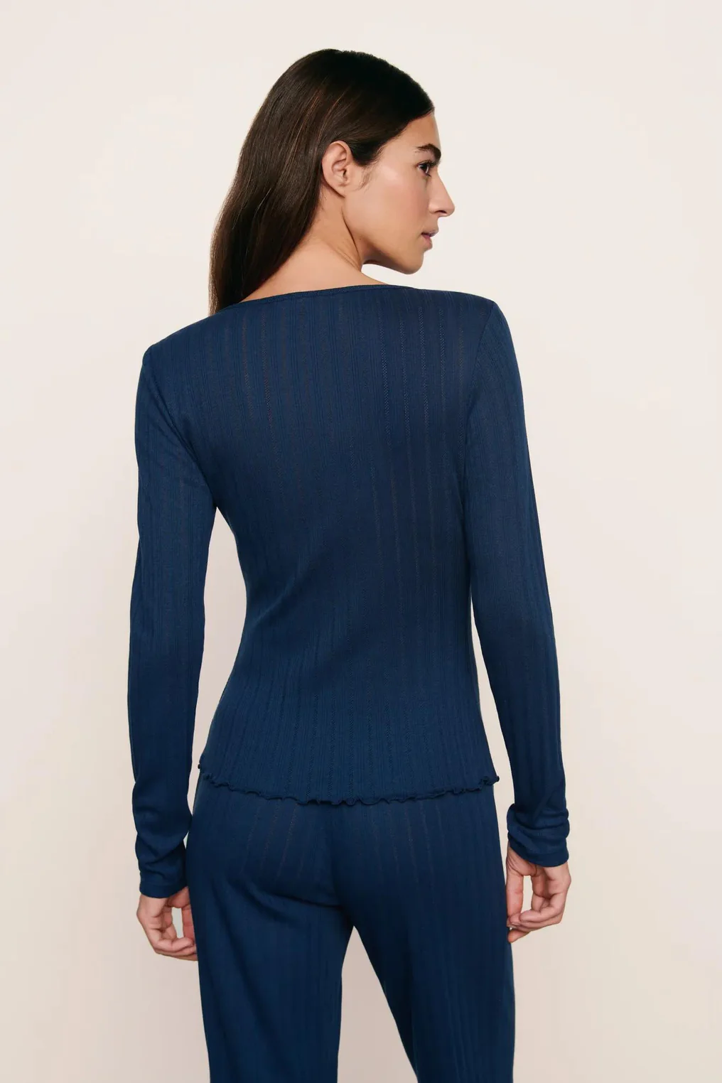 Pointelle V-Neck Henley | Eberjey