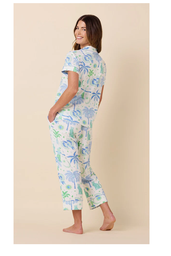 Toucan Terrace Pima Knit Capri Pajama Set | The Cat's Pajamas