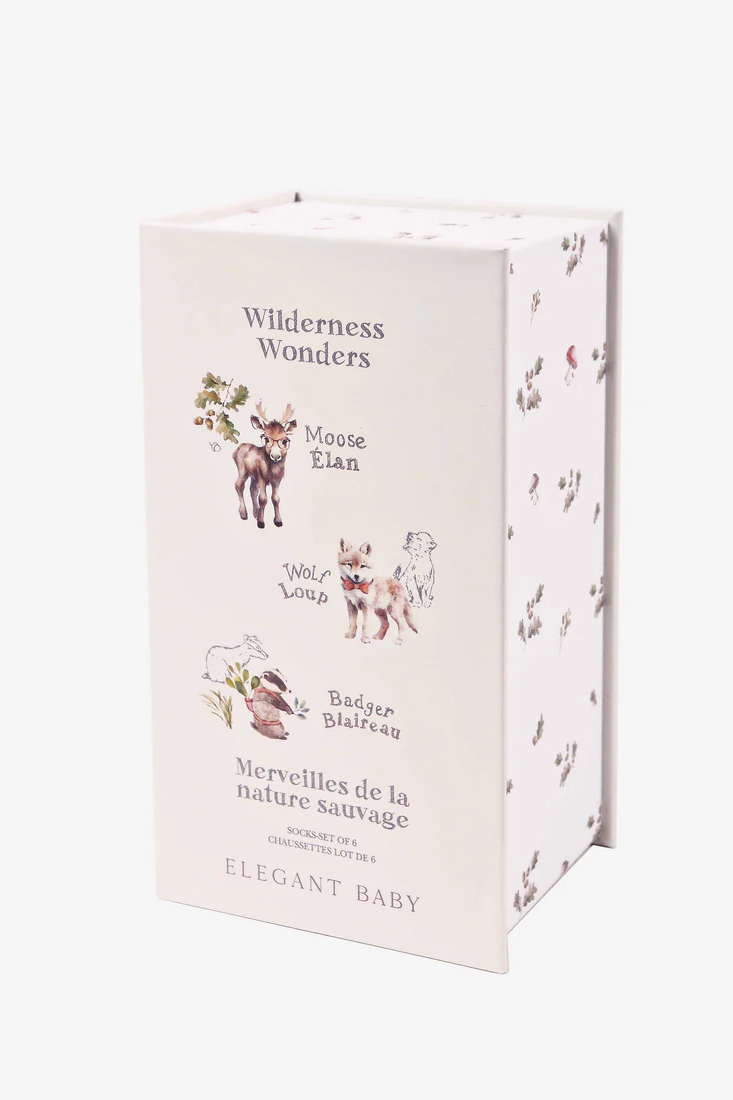 Wilderness Non-Slip Baby Socks 6-Pack | Elegant Baby