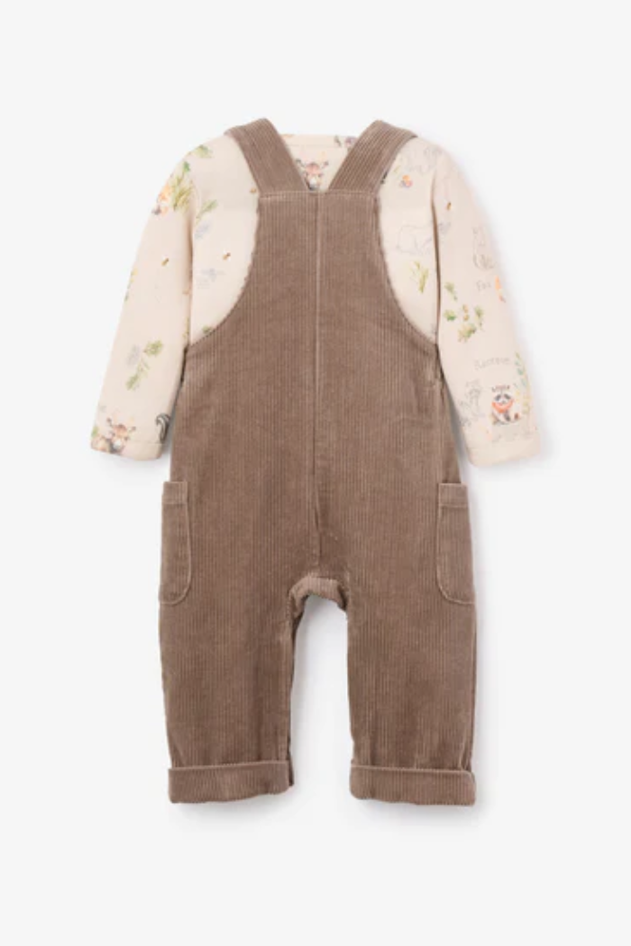Wilderness Henley and Corduroy Overall Baby Set | Elegant Baby