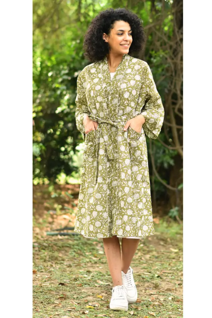 Sundari Olive Kimono