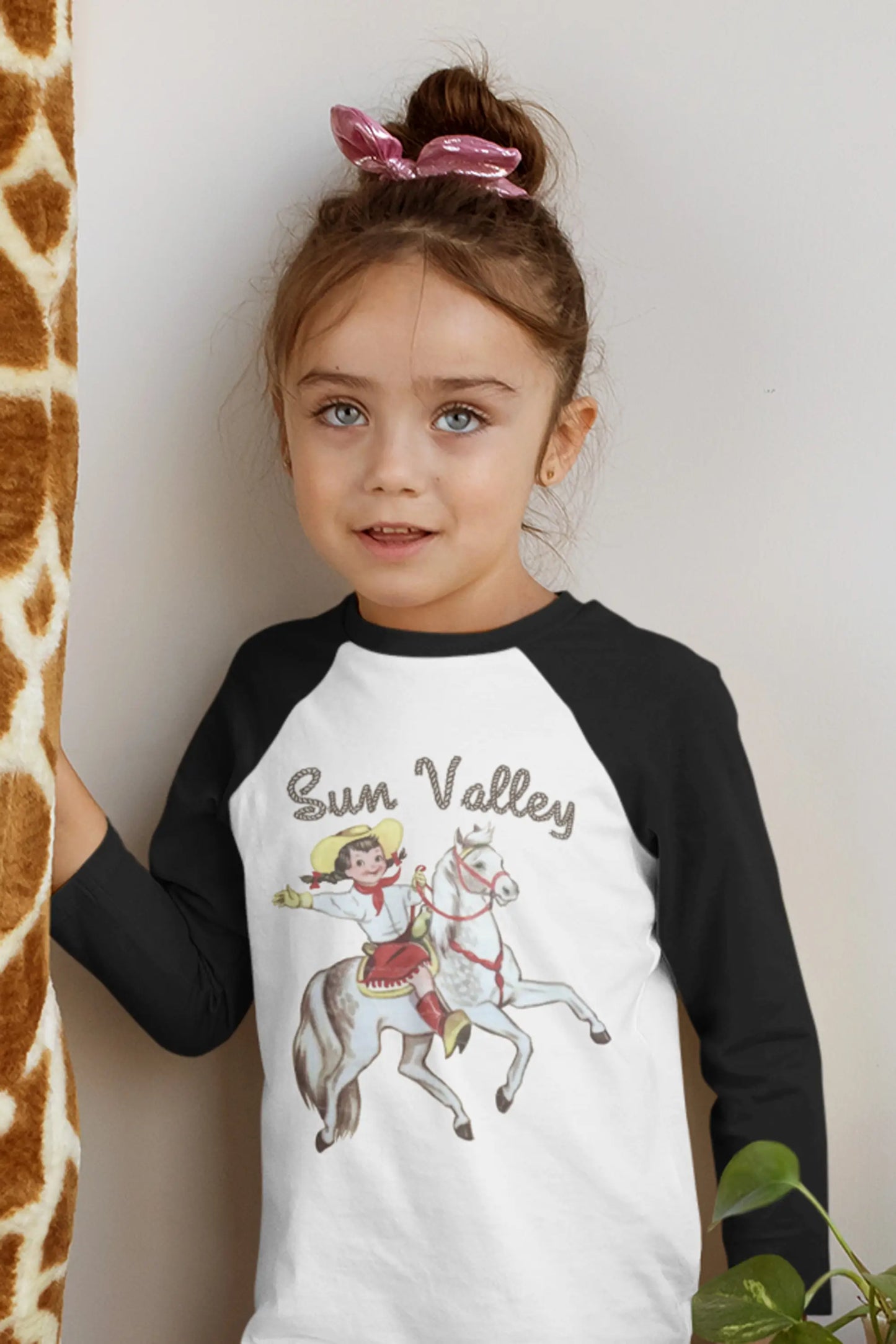 Raglan long sleeve Organic Toddler T-Shirt Cowgirl