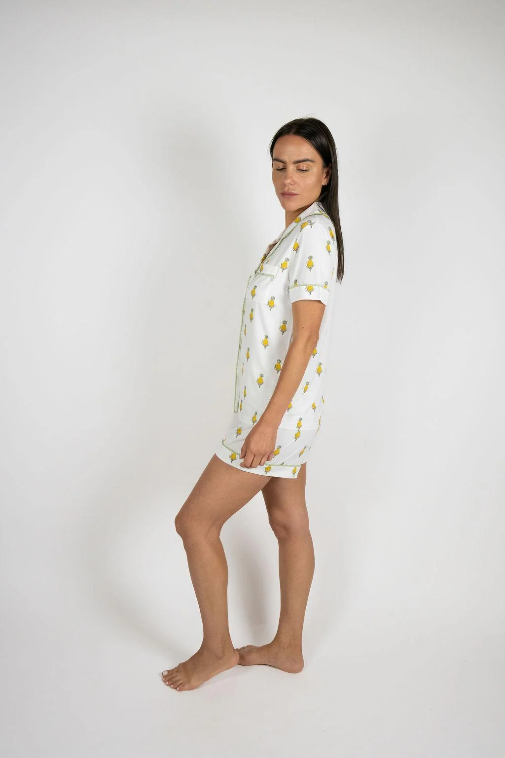 Jolene Short Pajama Set — Pineapple detail
