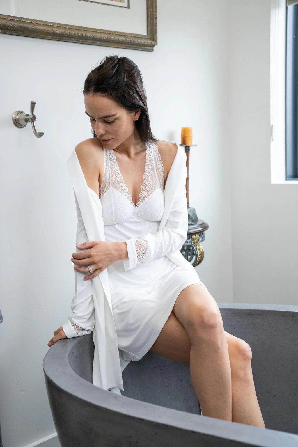 Aspen Dream Nora Racerback Chemise | Bamboo Lace Sleepwear