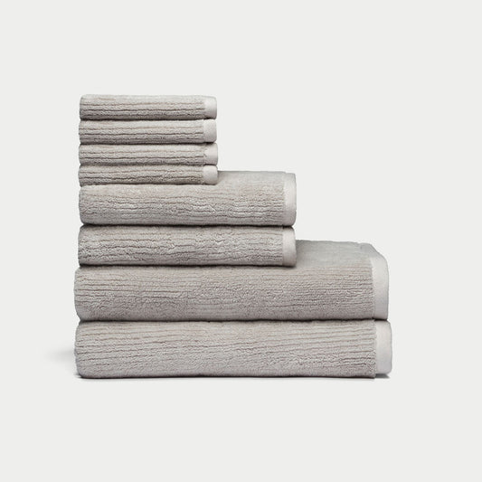 Ribbed terry bath towel set