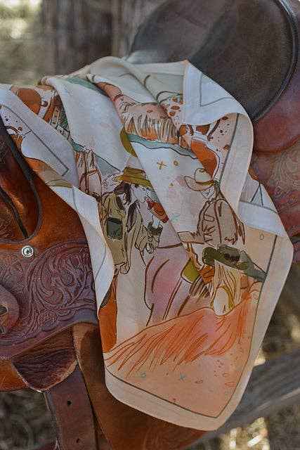 September ride cowgirl silk scarf wild rag