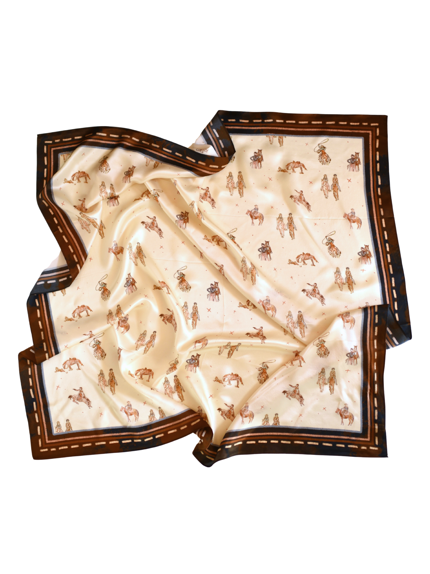 Saddle Club Wild Rag Scarf – 100% Mulberry Silk, 35x35 | Tirzah Lane