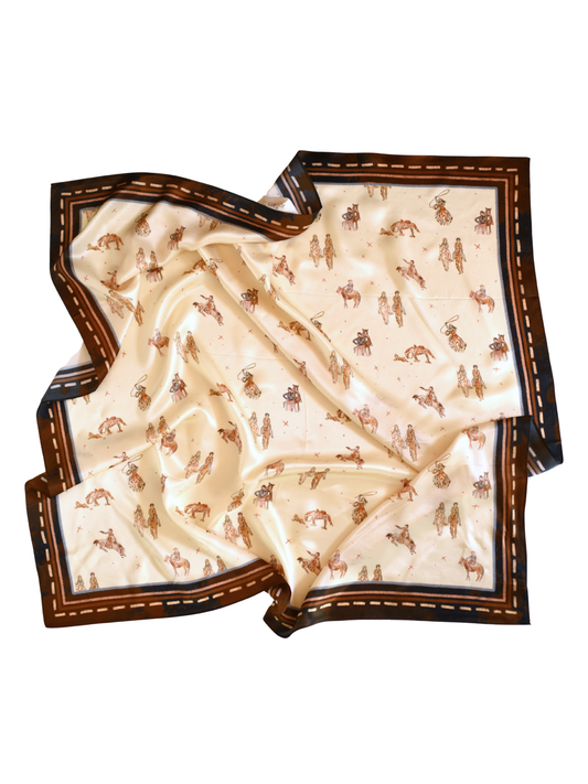 Saddle Club Wild Rag Scarf – 100% Mulberry Silk, 35x35 | Tirzah Lane