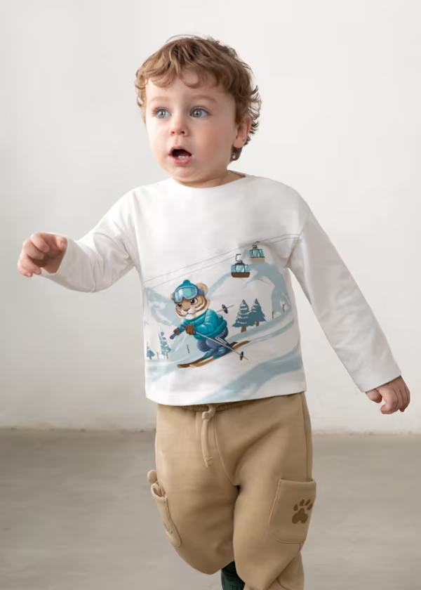 Baby Skiing Tiger T-Shirt | Mayoral