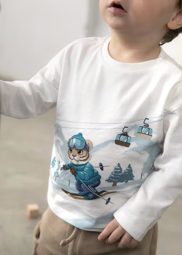 Baby Skiing Tiger T-Shirt | Mayoral