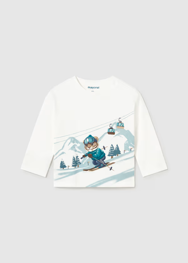 Baby Skiing Tiger T-Shirt | Mayoral