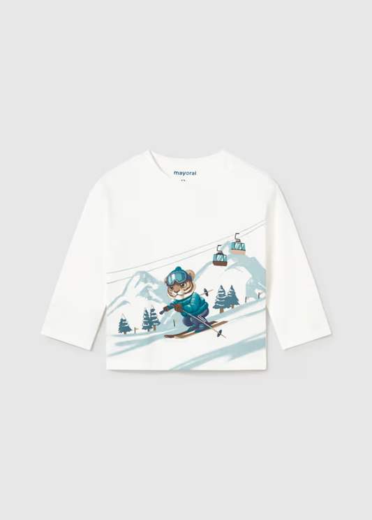 Baby Skiing Tiger T-Shirt | Mayoral