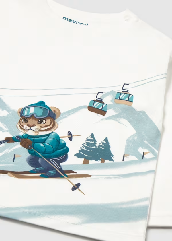 Baby Skiing Tiger T-Shirt | Mayoral
