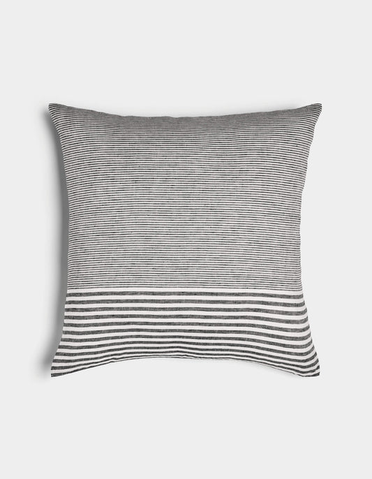 Striped linen throw pillow