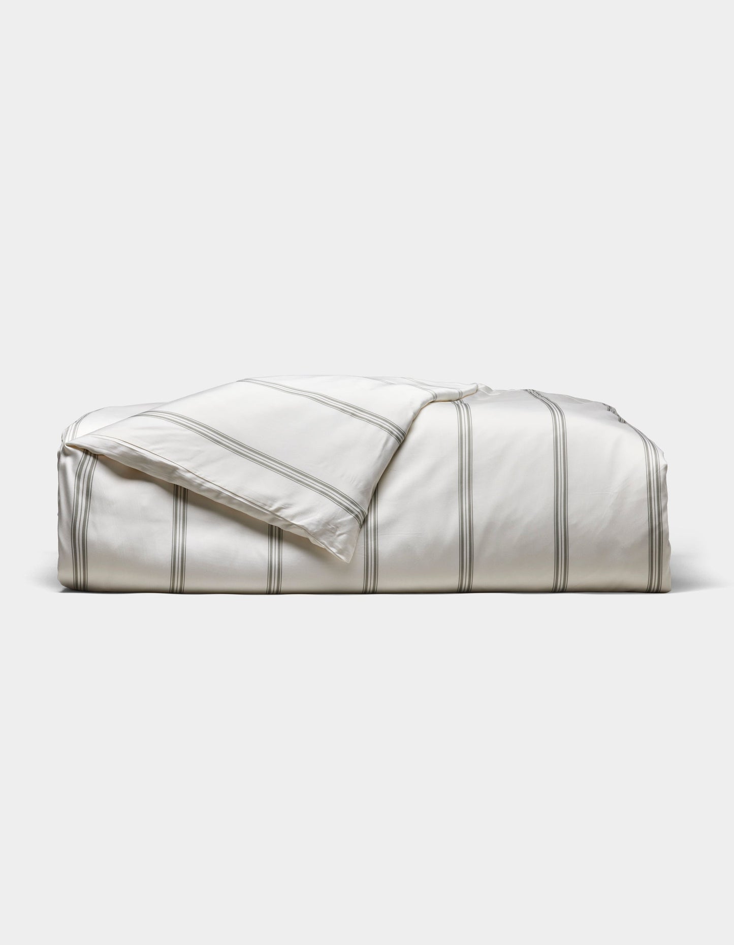 Cozy Earth Bamboo Duvet Cover in Baja Stripe Laurel multicolor