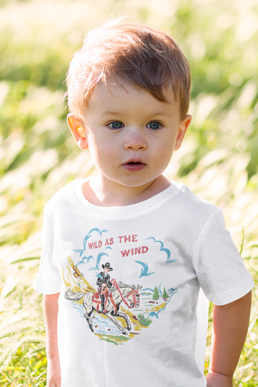 Hop Along Cowboy Wild as the Wind. Sun Valley |Organic Kids T-Shirt