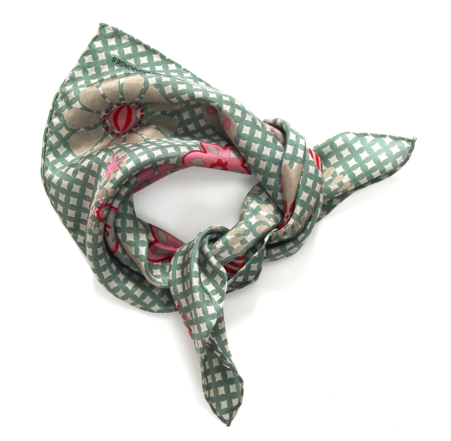 Shippo Gray Mini Silk Scarf | Les Belles Vagabondes