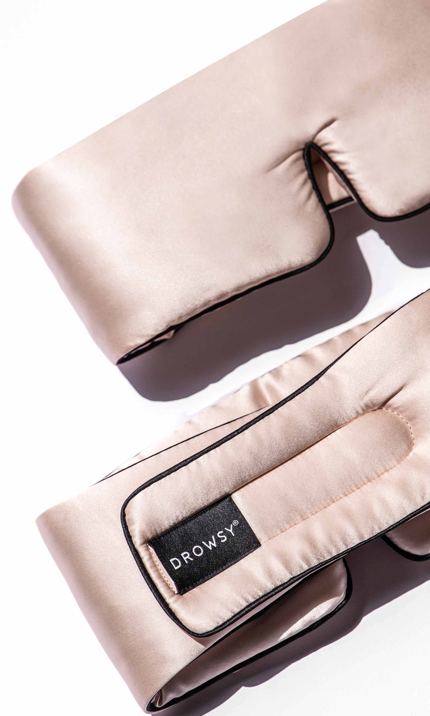 Silk Sleep Mask | Sunset Pink with Black Piping