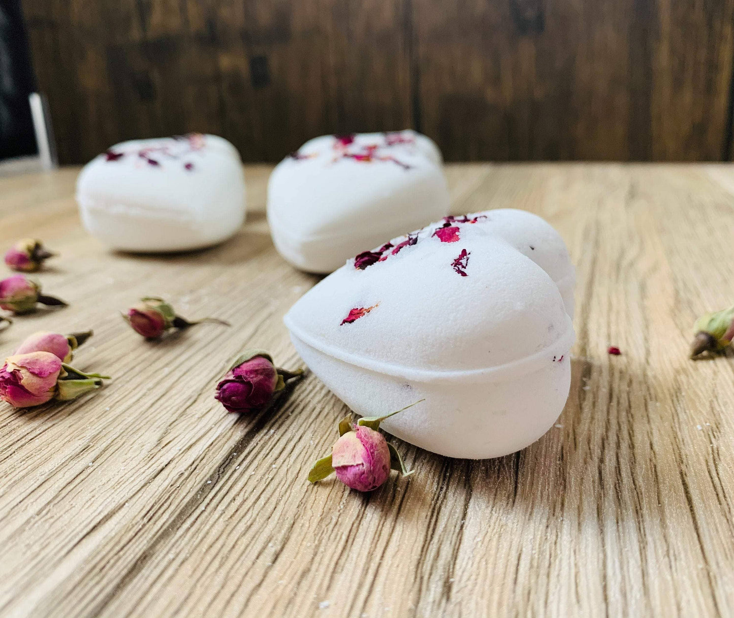 Organic Rose Heart Bath Bomb