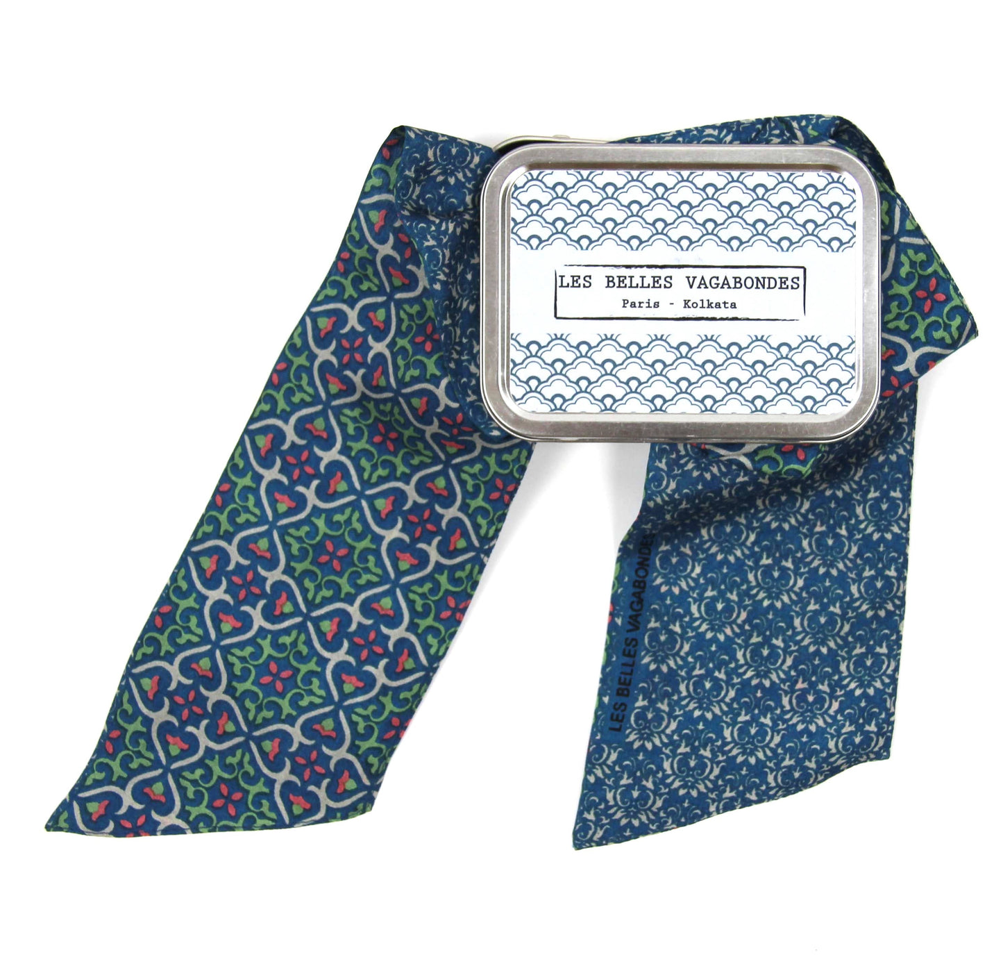 Florence Blue Silk Headband | Les Belles Vagabondes