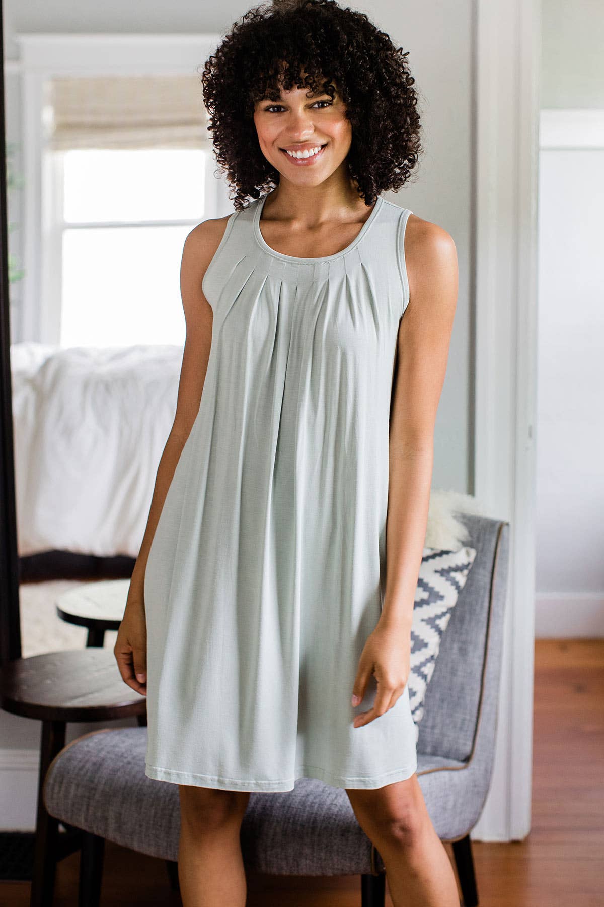 Delia Gathered Tank Bamboo Nightgown | Yala