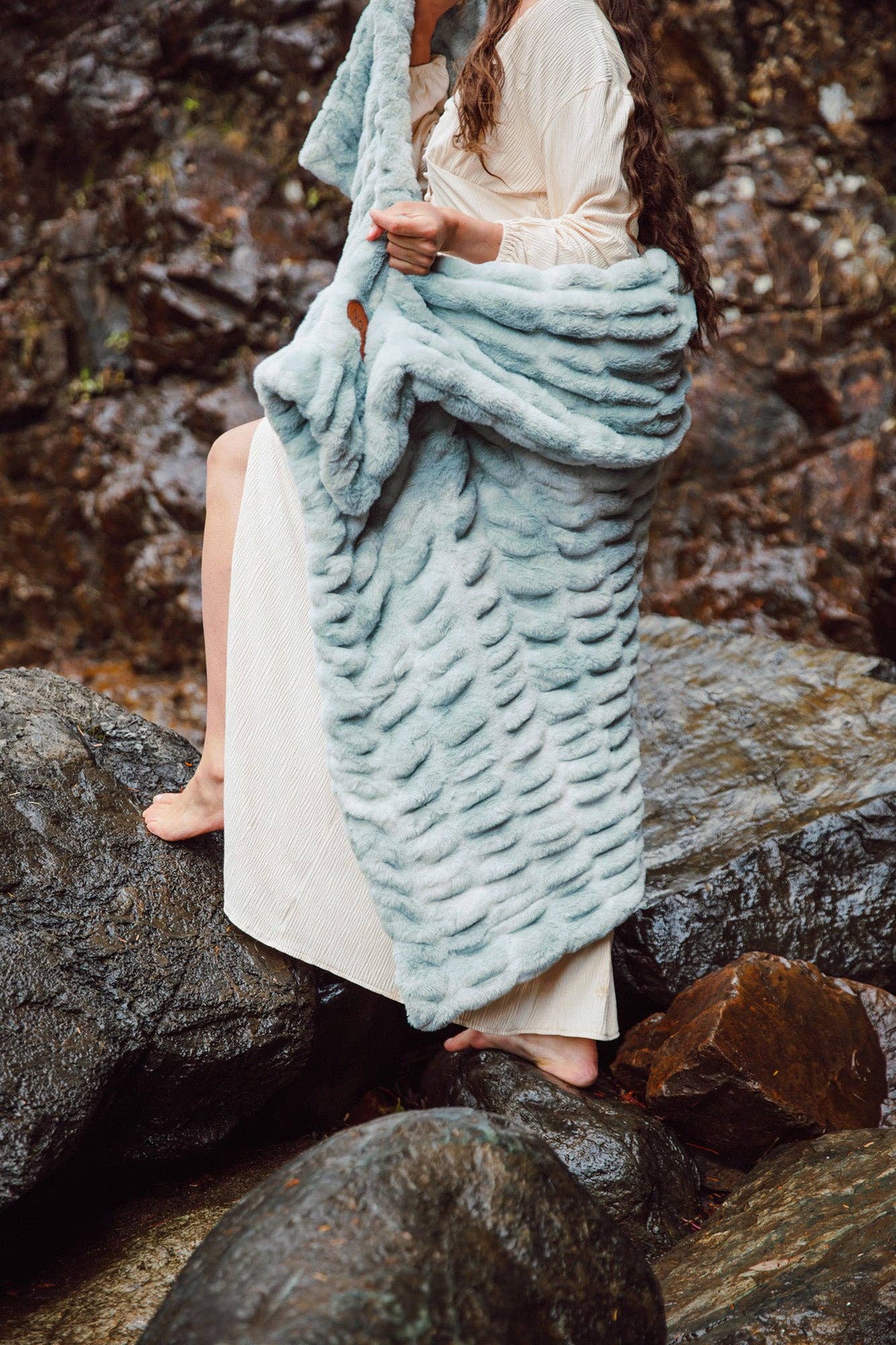 Cascade Throw Blanket – Luxury Faux Fur by Little Giraffe | Madeline + Oliver