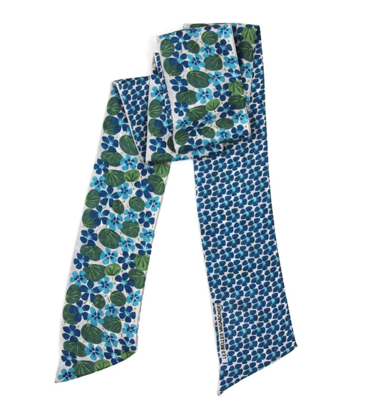 Petal Blue Silk Headband | Les Belles Vagabondes
