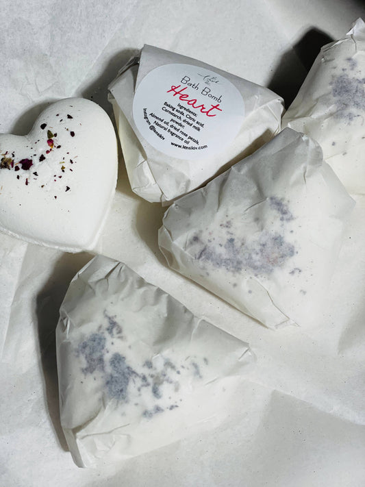 Organic Rose Heart Bath Bomb