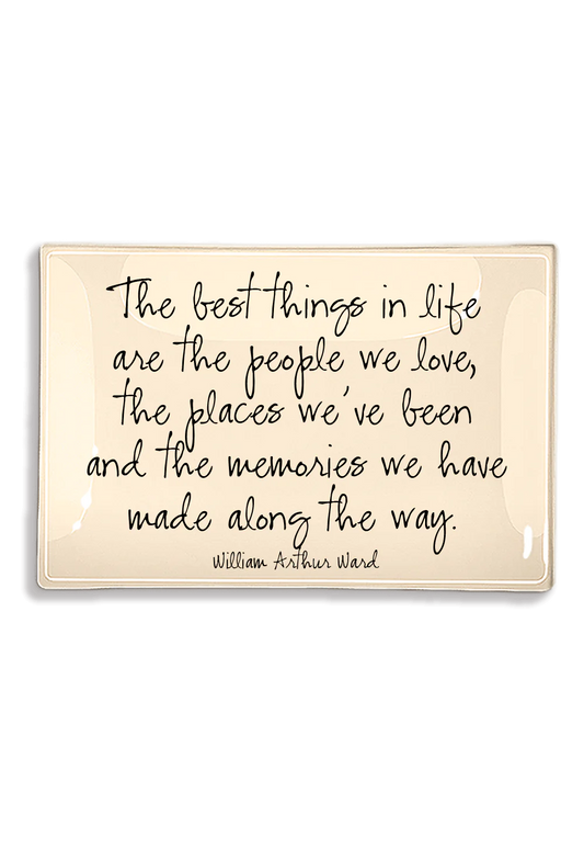 "The best things in life are" decoupage glass tray (set of 2)