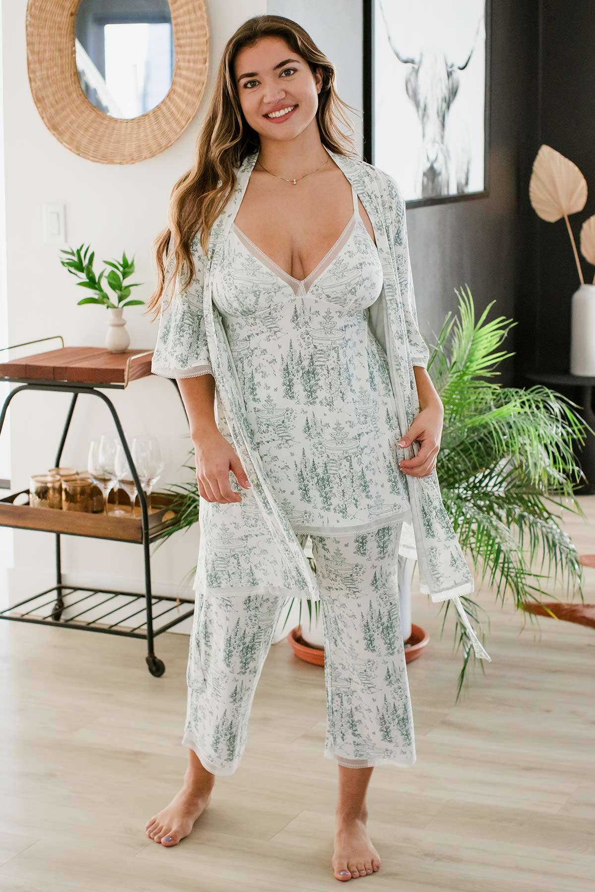 Iris Lace Bamboo Pajama Set | Yala