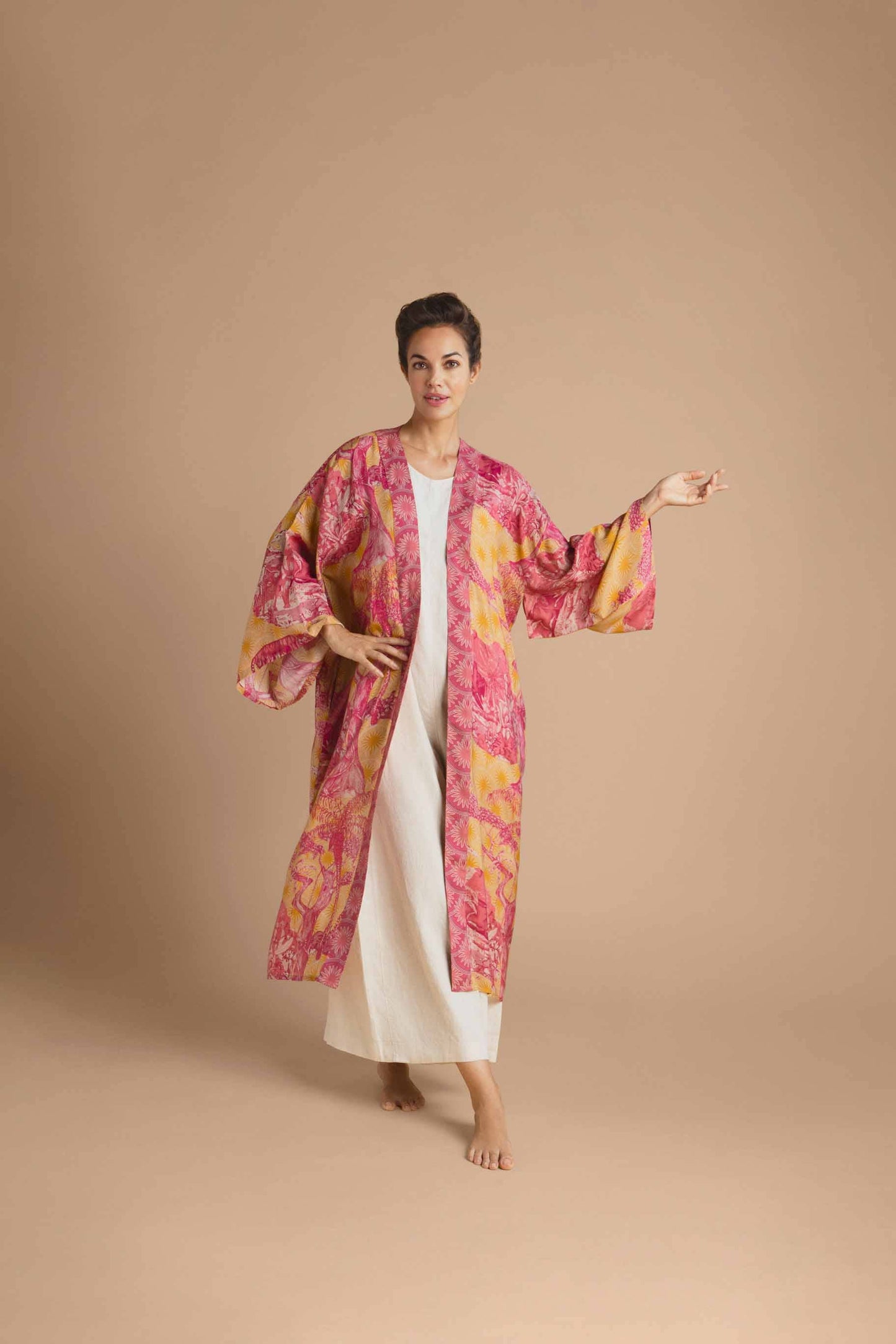Tropical Toile Kimono Gown — Pineapple | Powder Design
