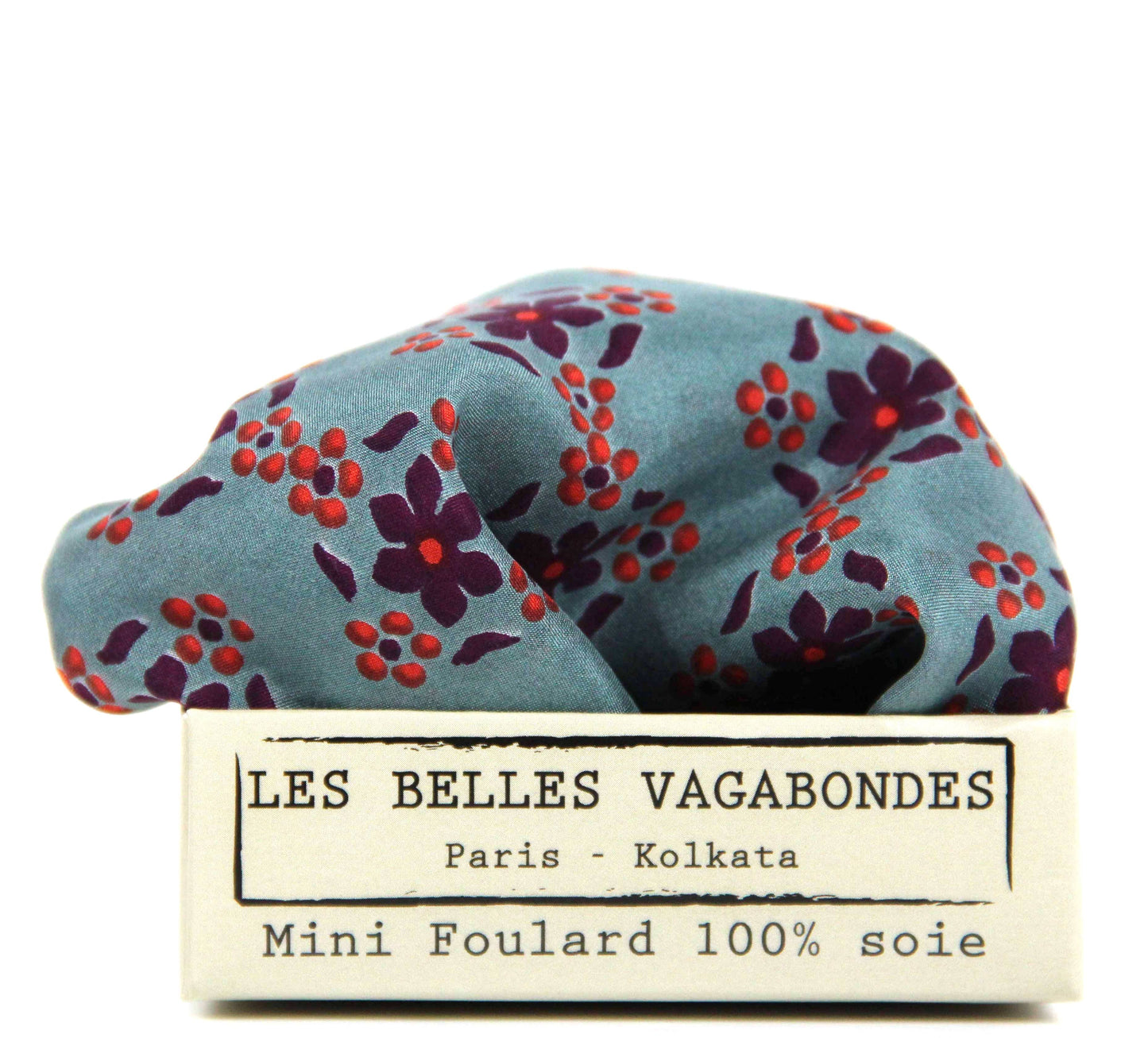 Natasha Prune Purple Mini Silk Scarf | Les Belles Vagabondes